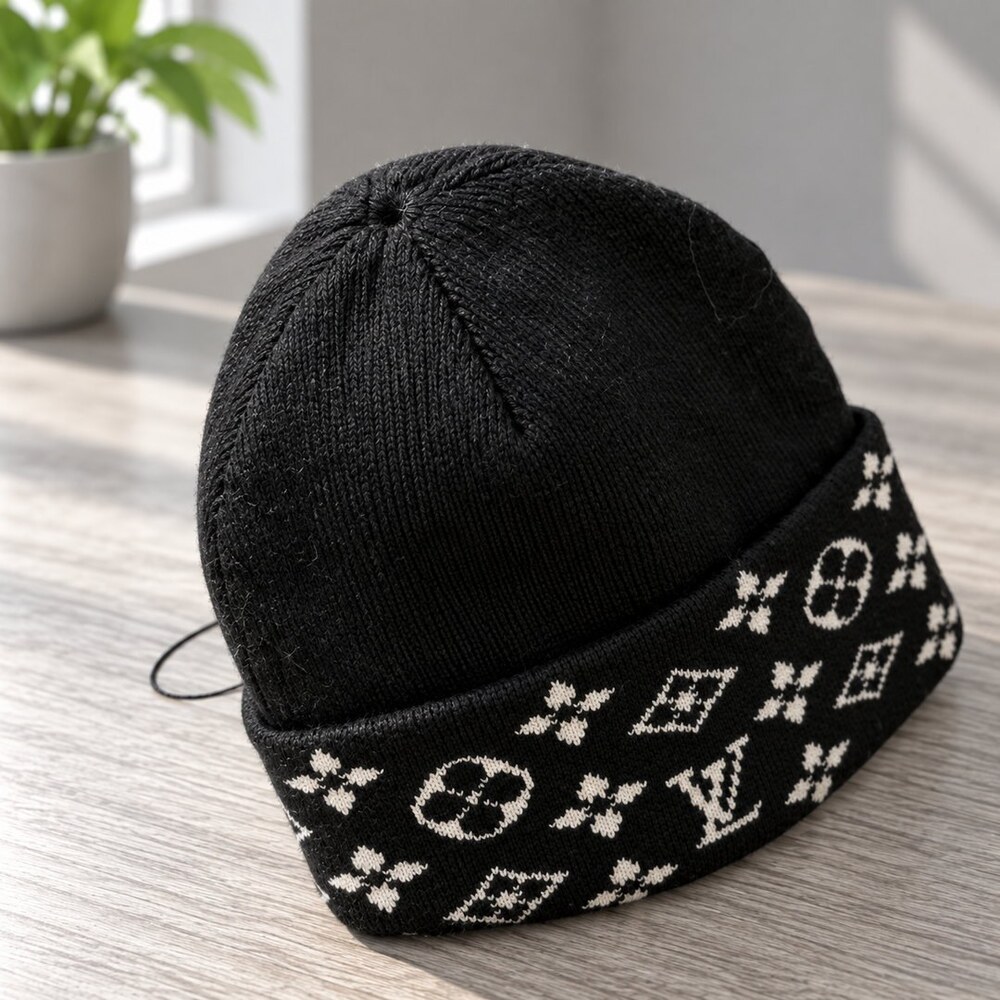 Louis Vuitton Black Monogram Beanie - Picture 4 of 6